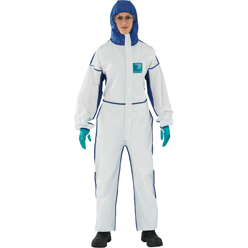 AlphaTec 1800 Comfort 3-Piece Coveralls, Large, Blue/White, Microporous/SMS Kelford