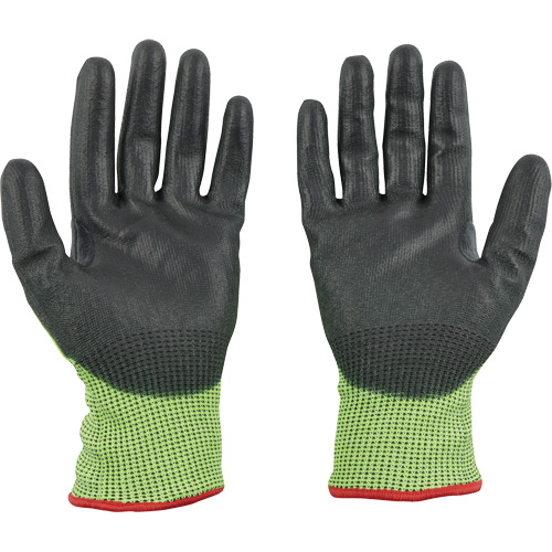 High Visibility Dipped Gloves, Size Small, 15 Gauge, Polyurethane Coated, Polyethylene Shell, ASTM ANSI Level A5 Kelford