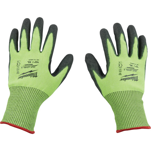 High Visibility Dipped Gloves, Size Small, 15 Gauge, Polyurethane Coated, Polyethylene Shell, ASTM ANSI Level A5 Kelford