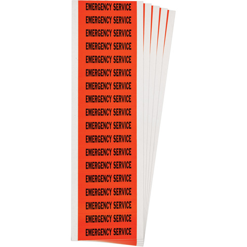"Emergency Service" Conduit & Voltage Labels, 1/2" x 2-1/4", Cloth/Vinyl, English Kelford