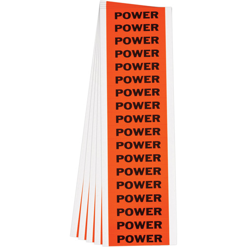 "Power" Conduit & Voltage Labels, 1/2" x 2-1/4", Cloth/Vinyl, English Kelford