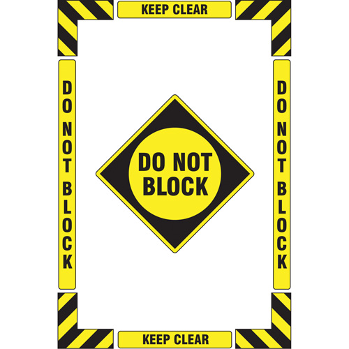 "Keep Clear Do Not Block" Floor Marking Kit, Adhesive, English with Pictogram Kelford