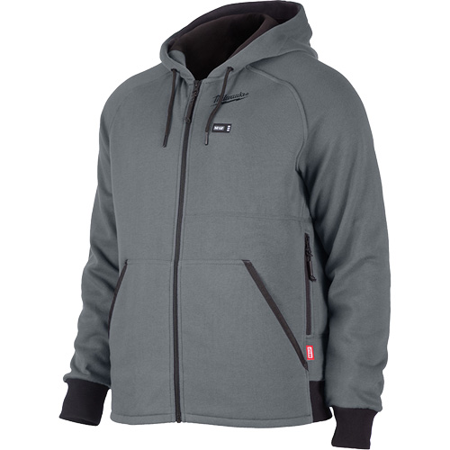 Chandail &agrave; capuchon chauffant M12 complet, Hommes, 2T-Grand, Gris, Polyester Kelford