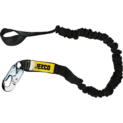 Arc Flash Shock Absorbing Lanyard, 6', Locking Snap Hook Center, Choke-Off Loop Leg Ends, Nylon Kelford