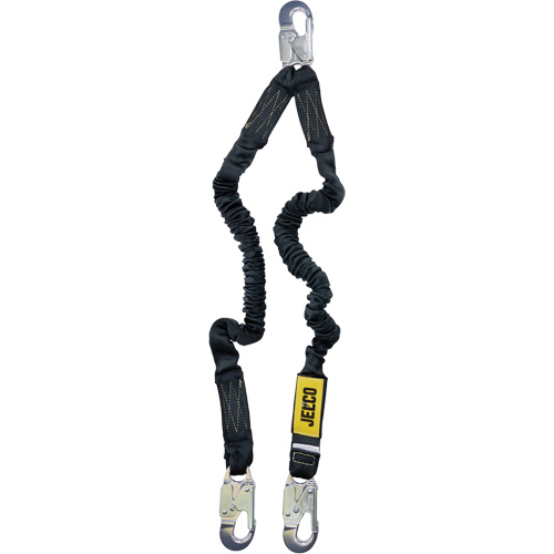 Arc Flash Lanyard, 4', Locking Snap Hook Center, Locking Snap Hook Leg Ends, Nylon Kelford