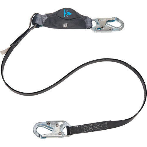Anti-Corrosion Energy Absorbing Lanyard, 6', Snap Hook Center, Snap Hook Leg Ends, Polyester Kelford