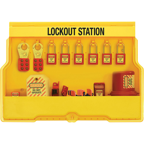 Station de cadenassage dappareils &eacute;lectriques de qualit&eacute; sup&eacute;rieure, Cadenas Thermoplastique, Capacit&eacute; de 16, Cadenas Compris Kelford