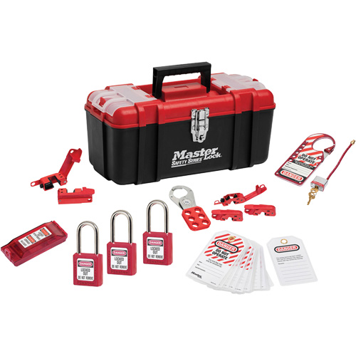 Trousse de cadenassage standard avec cadenas en thermoplastique Zenex, Ensemble &eacute;lectrique, 14 composants compris Kelford