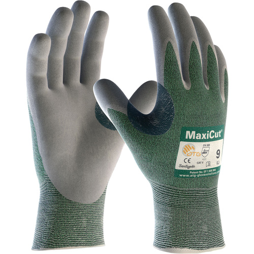 Gants en tissu technique r&eacute;sistant aux coupures ATG MaxiCut, Taille Grand, Calibre 15, Rev&ecirc;tement Nitrile, Enveloppe en Fil technique, ASTM ANSI niveau A2/EN 388 niveau 3/EN 388 niveau B Kelford