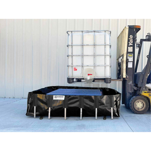 Ultra-IBC Berm&reg; Spill Berm, 400 US gal. Capacity, 6' W x 6' L x 18" H, L-Bracket Kelford