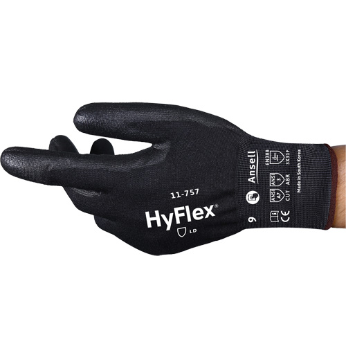 Gants r&eacute;sistant aux coupures Hyflex 11-757, Taille 8, Calibre 18, Rev&ecirc;tement Polyur&eacute;thane, Enveloppe en Intercept, ASTM ANSI niveau A7/EN 388 niveau F Kelford