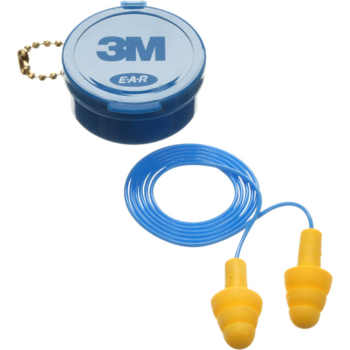 E-A-R Ultrafit Premolded Earplugs, Corded, Pair - Plastic Case, 25 dB NRR, One-Size Kelford