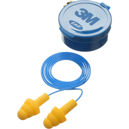 E-A-R Ultrafit Premolded Earplugs, Corded, Pair - Plastic Case, 25 dB NRR, One-Size Kelford