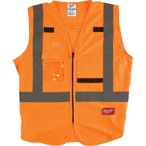 Safety Vest, High Visibility Orange, 4X-Large/5X-Large Kelford