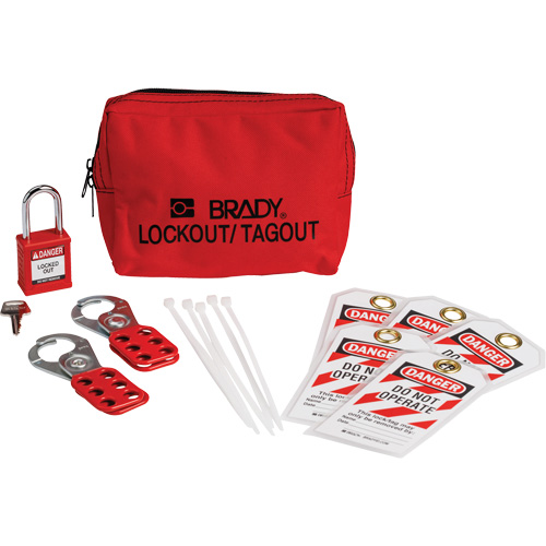 Lockout Tagout Kit with Nylon Safety Padlock in Pouch, Electrical Kit, 14 Components Kelford