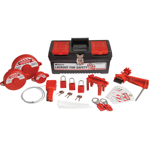 Trousse de cadenassage et d&eacute;tiquetage avec cadenas de s&eacute;curit&eacute; en aluminium et boîte &agrave; outils, Ensemble Vanne, 32 composants compris Kelford