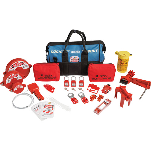 Lockout Tagout Kit with Nylon Safety Lockout Padlocks in Duffel Bag, Electrical/Valve Kit, 31 Components Kelford
