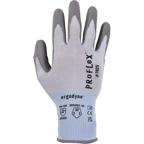 ProFlex 7025 Cut-Resistant Gloves, Size Small, 18 Gauge, Polyurethane Coated, Nylon/HPPE/Spandex Shell, ASTM ANSI Level A2/EN 388 Level B Kelford