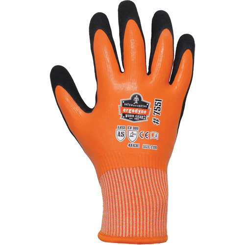 ProFlex 7551 Coated Cut-Resistant Winter Work Gloves, Size Small, 10/13 Gauge, Nitrile/Rubber Latex Coated, HPPE Shell, ASTM ANSI Level A5/EN 388 Level E Kelford