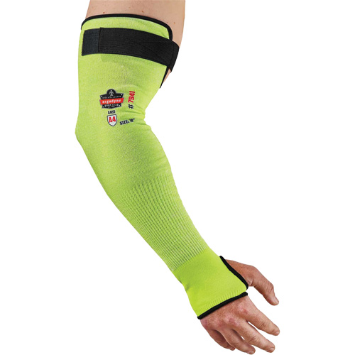 ProFlex 7941-PR Cut-Resistant Protective Arm Sleeve, TenaLux, 18", ASTM ANSI Level A4/EN 388 Level D, High Visibility Lime Kelford