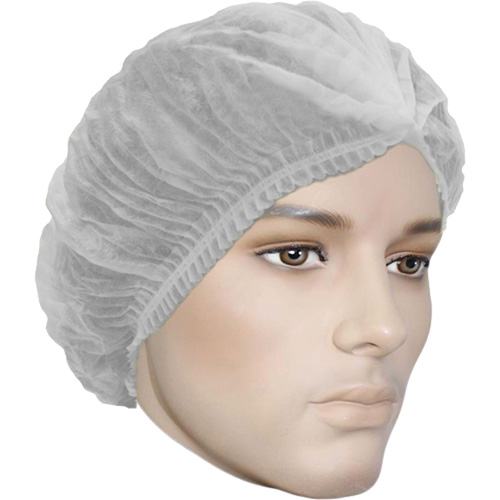 Bonnet bouffant pliss&eacute; Cova-Cap, Polypropyl&egrave;ne, 21", Blanc Kelford