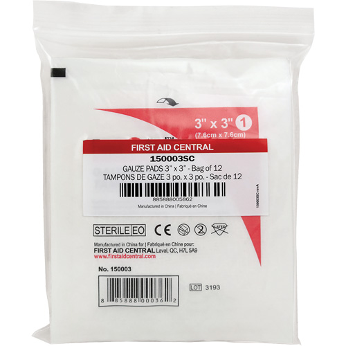 SmartCompliance&reg; Refill Gauze, Pad, 3" L x 3" W, Sterile, Medical Device Class 1 Kelford