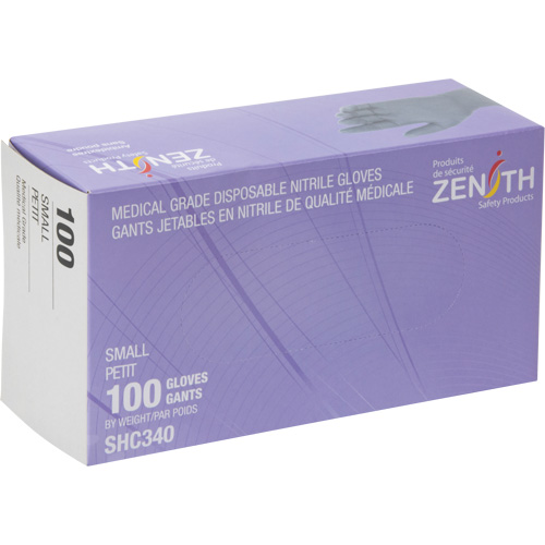 Medical Grade Disposable Gloves, Small, Nitrile, 6-mil, Powder-Free, Black, Class 2 Kelford