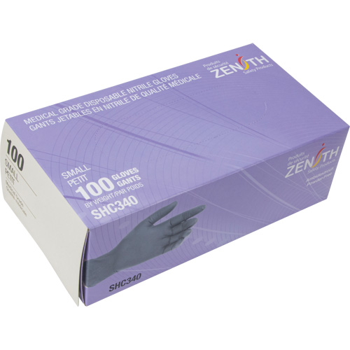 Medical Grade Disposable Gloves, Small, Nitrile, 6-mil, Powder-Free, Black, Class 2 Kelford
