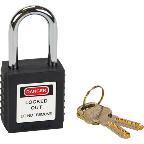 Verrouillage pour les consignations, Cadenas de s&eacute;curit&eacute;, Cl&eacute;s diff&eacute;rentes, Thermoplastique, Largeur de 1-1/2" Kelford