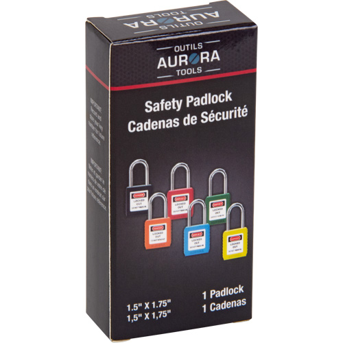 Verrouillage pour les consignations, Cadenas de s&eacute;curit&eacute;, Cl&eacute;s diff&eacute;rentes, Thermoplastique, Largeur de 1-1/2" Kelford