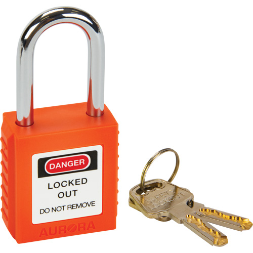 Lock for Lockouts, Safety Padlock, Keyed Different, Thermoplastic, 1-1/2" Width Kelford