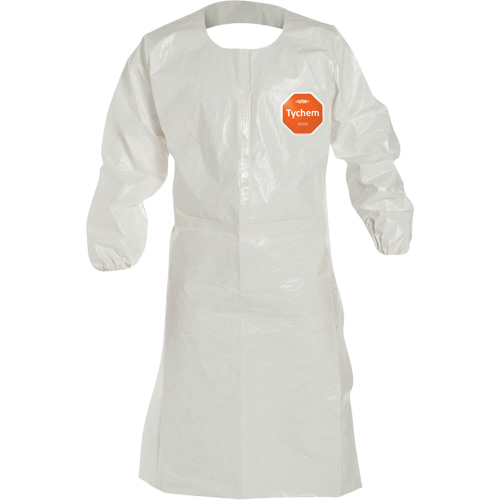 Disposable Sleeved Apron, Tychem&reg; 4000, White, 44" L Kelford