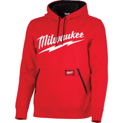 Chandail &agrave; capuchon de poids moyen avec logo Milwaukee, Hommes, Petit, Rouge Kelford
