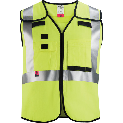 Breakaway Mesh Safety Vest, Black/High Visibility Lime-Yellow, Medium/Small Kelford