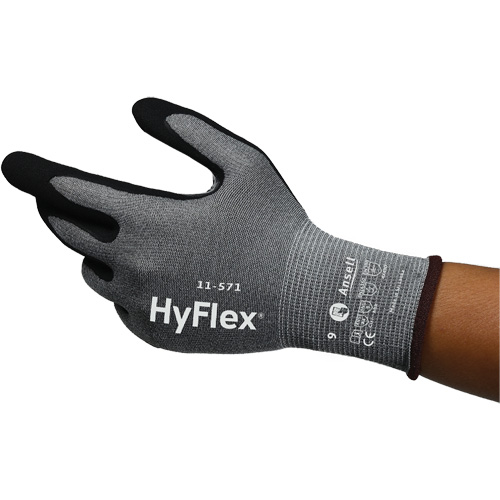 Gants anti-coupures HyFlex 11-571, Taille 5, Calibre 15, Rev&ecirc;tement Nitrile, Enveloppe en Nylon/PEHP/Spandex, ASTM ANSI niveau A4/EN 388 niveau D Kelford