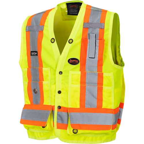 6693 Veste de s&eacute;curit&eacute; pour arpenteur, Jaune lime haute visibilit&eacute;, 5T-Grand, Polyester Kelford