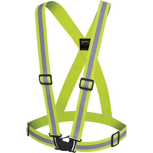 5497 Safety Sash, High Visibility Lime-Yellow, Silver Reflective Colour, One Size Kelford
