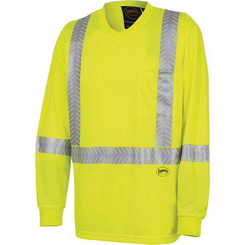 6905A Ultra-Cool Ultra-Breathable Long-Sleeved Safety Shirt, X-Small, High Visibility Lime-Yellow Kelford