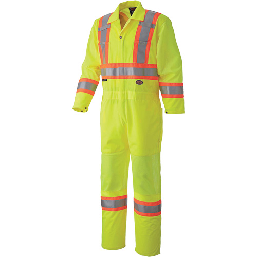 5999A Traffic Safety Coveralls, X-Small, High Visibility Lime-Yellow Kelford