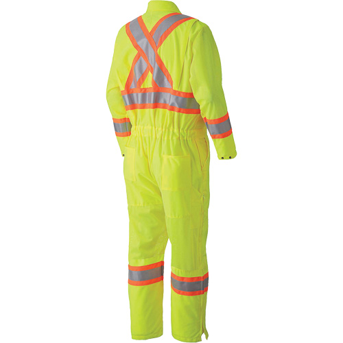 5999A Traffic Safety Coveralls, X-Small, High Visibility Lime-Yellow Kelford