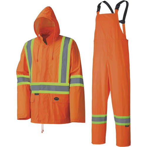 5598 Combinaison de pluie imperm&eacute;able et l&eacute;g&egrave;re, Polyester/PVC, Petit, Orange haute visibilit&eacute; Kelford