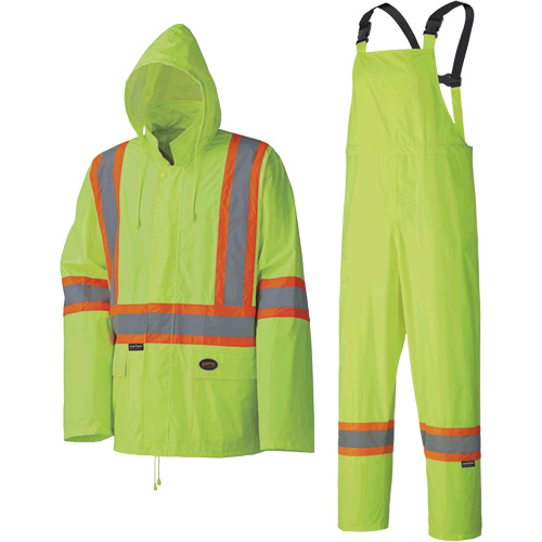 5599 Combinaison de pluie imperm&eacute;able et l&eacute;g&egrave;re, Polyester/PVC, T-petit, Jaune lime haute visibilit&eacute; Kelford