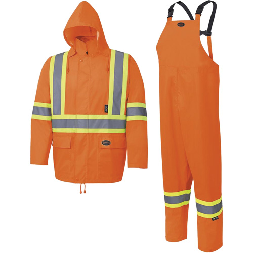 5618 Combinaison de pluie 150D, Polyester/Polyur&eacute;thane, Petit, Orange haute visibilit&eacute; Kelford