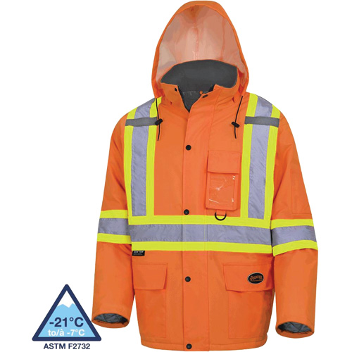 5030 Waterproof Quilted Safety Parka, High Visibility Orange, Small Kelford