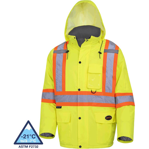 5031 Waterproof Quilted Safety Parka, High Visibility Lime-Yellow, Small Kelford