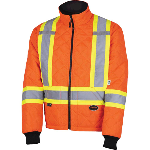 5015A Quilted Freezer Jacket, Polyester, High Visibility Orange, X-Small Kelford