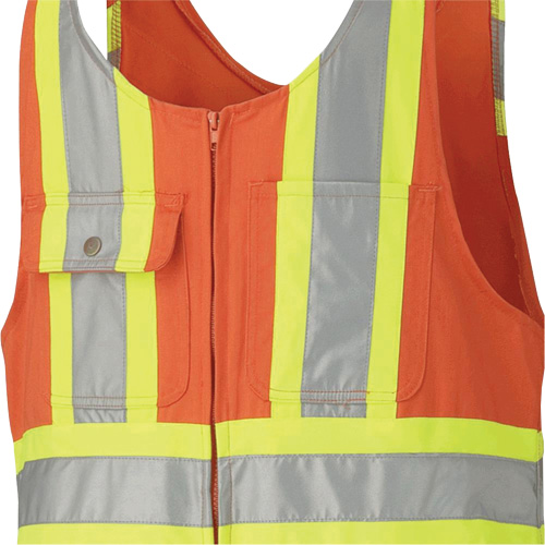 6617Z Safety Overalls with Leg Zippers, Poly-Cotton, 36, High Visibility Orange Kelford
