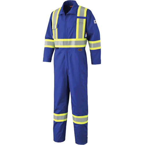 7706 FR-Tech&reg; Flame-Resistant Coverall with Leg Zippers, Size 36, Royal Blue, 9.7 cal/cm² Kelford