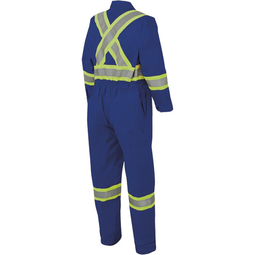 7706 FR-Tech&reg; Flame-Resistant Coverall with Leg Zippers, Size 36, Royal Blue, 9.7 cal/cm² Kelford