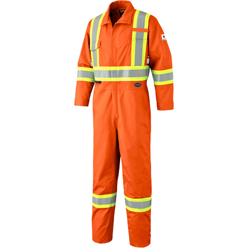 7705T FR-Tech&reg; Flame-Resistant Coverall with Leg Zippers, Size 40 (Tall), High Visibility Orange, 9.7 cal/cm² Kelford